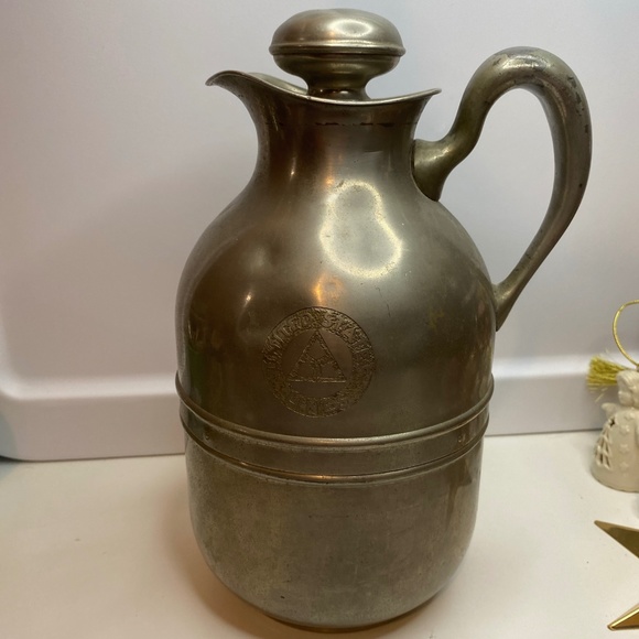 The Icy Hot Bottle Company Vintage Pitcher Metal Cork Lid About 10 Inches Tall